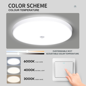 <b>Sensor</b> Iron Tri-Proof <b>LED</b> Ceiling <b>Light</b> 3000K 4000K 6000K Surface Mounted Minimalist Design for Apartment - Product Image 3