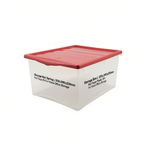 Boîte de rangement Spring L 550x390x250mm, bac en plastique rouge taupe pour le rangement à domicile ou au bureau - Product Image 1