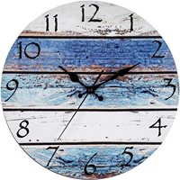 Reloj de Pared de Estilo Antiguo Retro Vintage con Diseño Escénico, Madera Artesanal, Movimiento de Cuarzo MDF, 30 cm, para Sala de Estar