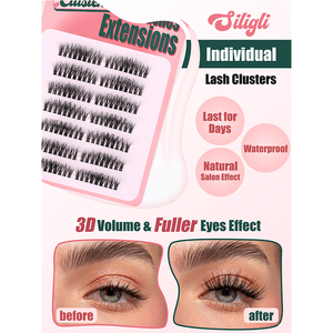 Lông mi cụm lông mi tùy chỉnh nhãn hiệu riêng D Curl cụm DIY Lash mở rộng khay cá nhân Fan cụm Lash Kit - Product Image 4