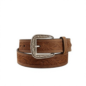 Ceinture en cuir de vachette vintage pour homme, style western décontracté, longueur personnalisable, boucle en acier BS International, en stock - Product Image 1