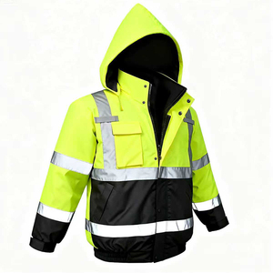 Áo khoác bảo hộ lao động phản quang, chất liệu dày dặn, chống thấm nước, dùng cho công trường xây dựng, may đo theo yêu cầu, mùa đông - Product Image 2