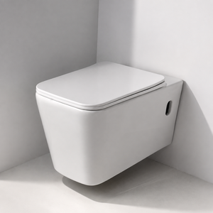 Inodoro de cerámica de lujo cuadrado de pared, sin borde, con descarga por arrastre, <span class=keywords><strong>cisterna</strong></span> oculta, diseño moderno, doble descarga, asiento de cierre suave para baño. - Product Image 1