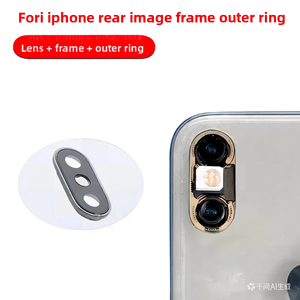 Anneau d'objectif de caméra <span class=keywords><strong>arrière</strong></span> tout-en-un avec verre pour <span class=keywords><strong>iPhone</strong></span>, pièce de réparation intégrée pour cadre intérieur/extérieur, remplacement haute clarté - Product Image 5