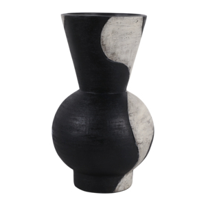 Vaso in Ceramica Bicolore dal Design Moderno e Scultoreo per Arredamento Soggiorno e Pezzo d'Accento da Tavolo - Product Image 4