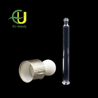 Nouveau Design 18/410 En Aluminium Brillant Ruban-En Plastique Pipette En Verre Bouchon Compte-gouttes Couvercle Avec Forme De Boule Silicone Ampoule