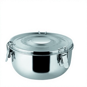 Tiffany Vintage en acier inoxydable, forme ronde, fil, boîte à déjeuner, nourriture de Camping - Product Image 1
