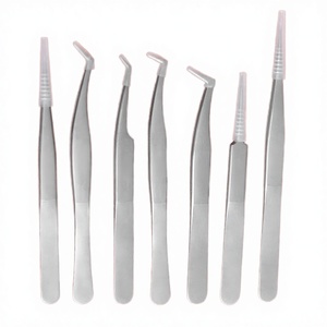 Pince à cils RMI à pointe droite, nouveau design, logo cœur, en acier inoxydable, pince à cils professionnelle - Product Image 1