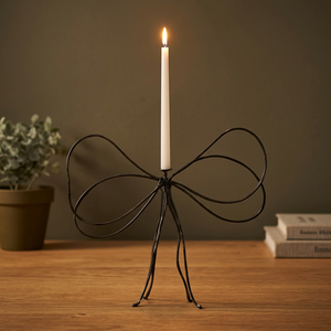 Metal Butterfly <b>Candle</b> Holder With Lit <b>Taper</b> <b>Candle</b> For Home Decor Flower shape metal <b>candle</b> holders Set of 3 <b>candle</b> holders - Product Image 1