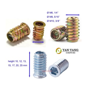 Insertos Roscados Yanyang <span class=keywords><strong>de</strong></span> 3/8 y 5/16 Pulgadas, Insertos Roscados Hexagonales <span class=keywords><strong>para</strong></span> <span class=keywords><strong>Madera</strong></span> Blanda con Rosca Interior y Exterior - Product Image 2