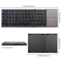 ISTARPRO GIFTS - Teclado Inalámbrico Mini Plegable Portátil Personalizado de Fábrica con Panel Táctil para Teléfono Móvil y iPad Pro