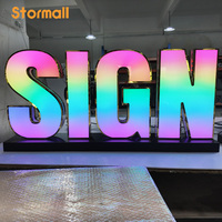Lettres lumineuses géantes 4ft, 5ft en panneau mousse, enseignes électroniques LED RGB avec ampoules