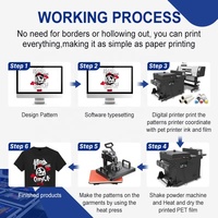 Imprimante DTF à transfert thermique avec agitateur de poudre pour film PET, four de séchage, tête d'impression Epson, encre textile, automatique, garantie 1 an