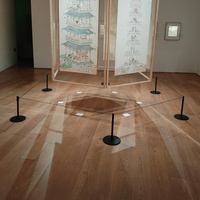 Barrière de file d'attente à corde pour musée, barrière flexible à faible hauteur, barrière à corde courte, vente chaude