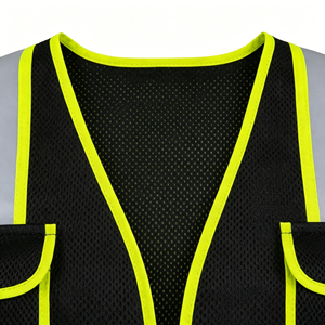 Black Adjustable Cart Attendant Safety Vest One Size Fit All Worker Reflective Clothing - Product Image 4