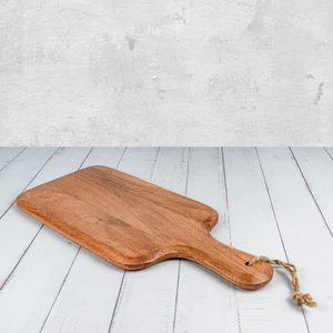 Tagliere in Legno di Acacia con Manico, Blocco da Taglio Rotondo per Piano di Lavoro, Vassoio per Formaggi, Carne e Pane - Product Image 3