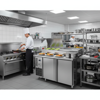 Congélateur commercial pour la préparation de pizzas, refroidissement par air, 3 portes, acier inoxydable, commande numérique, équipement de réfrigération pour la préparation alimentaire