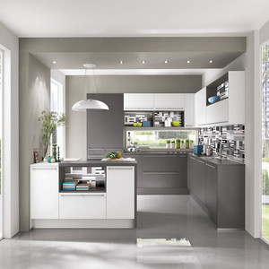 NICOCABINET Moderno Inteligente Impermeable Madera Gris Brillo Laca <span class=keywords><strong>Cocina</strong></span> con Accesorio de <span class=keywords><strong>Cocina</strong></span> - Product Image 4