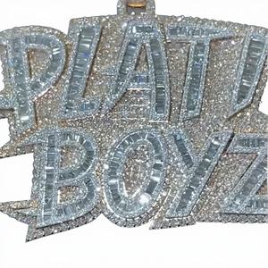 Collar con Colgante de Letra Personalizada en Plata de Ley con Moissanita, Estilo Hip Hop, para Mujer, Ideal para Fiestas y Eventos - Product Image 1