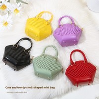 Nouveau sac à bandoulière élégant pour femme, sac bandoulière à chaîne avec poignée, fermeture éclair, mini sac coquille perlée