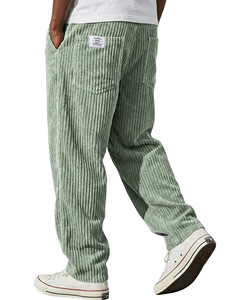 Pantalones Casuales de Pierna Recta y Corte Holgado con Etiqueta Bordada Estilo Americano para Hombre, Pantalones con Rayas Verticales - Product Image 6
