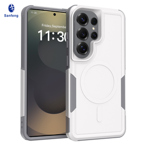 Capa de Telefone Móvel Branca à Prova de Choque Matte para Samsung S26 Ultra Capa Magnética Híbrida TPU PC 2 em 1 - Product Image 1