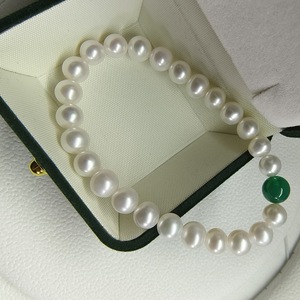 Bracelet en perles d'eau douce de haute qualité, non nucléaires, 6-7 mm, presque rond, sans défaut, avec fil élastique simple, ensemble de bijoux tendance - Product Image 2