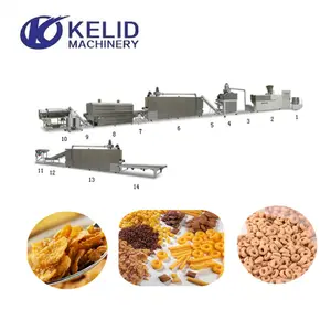 Ligne de traitement automatique de flocon de maïs d'extrudeuse à double vis CE machine à fabriquer des céréales pour le petit déjeuner
