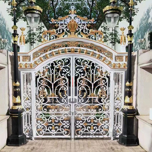 Puerta de Hierro Forjado Decorativa, Elegante y Atractiva para la Entrada Principal del Hogar, con Motor Eléctrico Europeo - Product Image 1