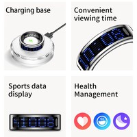 Nouvelle Bague Intelligente Transfrontalière avec Affichage des Appels, Moniteur de Fréquence Cardiaque, Oxymètre, Podomètre, Suivi du Sommeil, Contrôle des Photos, Vibrations, Commande Vocale, Compatible Android/iOS