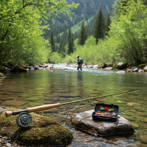Canne à mouche en carbone 9 pieds 2,74 m 4 sections avec poignée en liège - Product Image 4