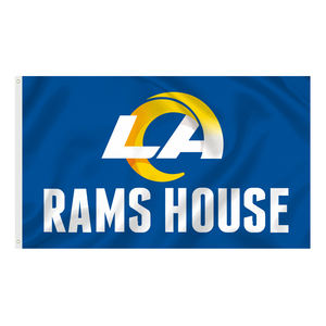 Bandera de Fútbol Americano Personalizada de <span class=keywords><strong>los</strong></span> Equipos de la NFL, Banderas de <span class=keywords><strong>los</strong></span> Equipos de la NFL de 3x5 pies, Bandera de Fútbol Americano de <span class=keywords><strong>los</strong></span> RAMS, Banderas de <span class=keywords><strong>los</strong></span> <span class=keywords><strong>Los</strong></span> <span class=keywords><strong>Angeles</strong></span> Rams - Product Image 1