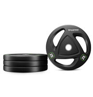 SMARTFIT Gym Fitness 3-Grip CPU Weight Plate Logo Kustom untuk Latihan Kekuatan