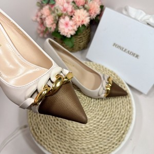 2025 New Women <b>Pumps</b> <b>Black</b> and Apricot Matching Thin Heel Pointed Toe Office Shoes Heels for Ladies - Product Image 6