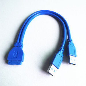 Connettore scheda madre 20 Pin blu PVC ad alta velocità per <span class=keywords><strong>2</strong></span> x USB3.0 doppio cavo dati USB3.0 - Product Image 3
