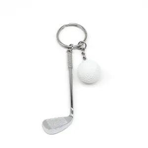 Sáng tạo thể thao câu lạc bộ golf và bóng kim loại Keychain golfer Quà Tặng Golf Keychain Golf huấn luyện viên người chơi Quà Tặng