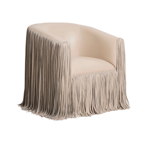 Poltrona Singola <span class=keywords><strong>in</strong></span> <span class=keywords><strong>Pelle</strong></span> con Nappe per Soggiorno Moderno e Lussuoso, Sedia Girevole <span class=keywords><strong>in</strong></span> Legno con Frange, Poltrona Reclinabile di Design per Casa - Product Image 1