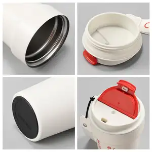 Unisex tazza termica a doppia parete Logo personalizzato isolato sottovuoto in acciaio inox viaggio tazza da caffè di colore cinghia di trasporto palestra