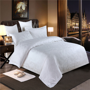 Khách Sạn Linen 60S Hình Học Hiện Đại Cống Cống Satin Jacquard Bốn Mảnh Đặt Bộ Đồ Giường Trắng Tấm Ga Trải Giường Bìa Bền Tất Cả Các Mùa - Product Image 1