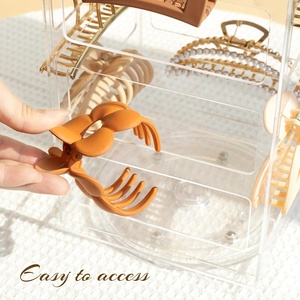 Acrylic Claw Clip Organizer Chủ Dọc 360 Độ Xoay Tóc Clip Chủ Và Lưu Trữ Hiển Thị Rõ Ràng Đứng Cho Phụ Nữ Cô Gái - Product Image 3
