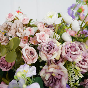 Flor de seda artificial de nuevo diseño, arreglo de alta calidad, Bola de flor Rosa artificial para Decoración de mesa de boda - Product Image 4