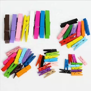 Respectueux de l'environnement toutes sortes de tailles pinces à <span class=keywords><strong>linge</strong></span> en bois colorées multifonctions - Product Image 4