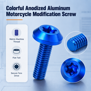 Tornillos de máquina Torx de aleación de aluminio CNC M5 M6 anodizados de colores para modificación de carenados de motocicleta, tornillos decorativos para carrocería - Product Image 1
