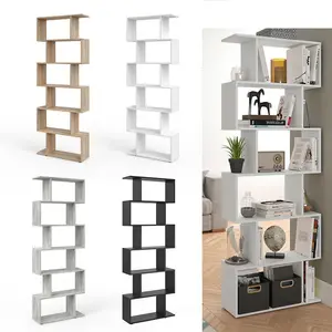 Melamine Veneer Black Book Shelf Decor MDF Bookcase Bookshelf