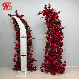SMOOTH - Arreglo de Rosas Rojas Hechas a Mano al por Mayor, Decoración de Flores Artificiales de Seda en Forma de Arco para Bodas - Product Image 1