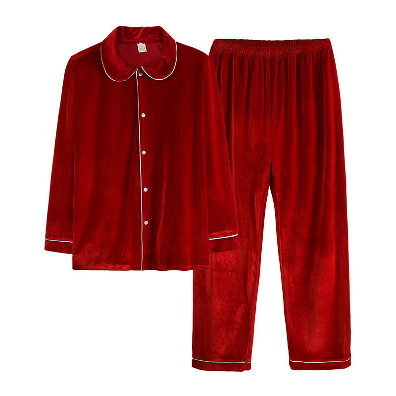 Pijama de Terciopelo Verde y Rojo para Navidad Familiar al por Mayor para Mujer Hombre y Niño de Cuerpo Entero con Envío Directo