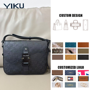 Bolso <span class=keywords><strong>Bandolera</strong></span> Personalizado con Logotipo YIKU, <span class=keywords><strong>de</strong></span> Cuero Genuino con Patrón Geométrico, Bolso Cruzado <span class=keywords><strong>de</strong></span> Hombro para <span class=keywords><strong>Hombre</strong></span> - Product Image 2