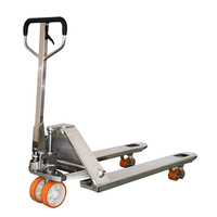 Nouveau Chariot élévateur à fourches manuel hydraulique en acier inoxydable pour la manutention en gros de fruits de mer, 3 tonnes, pour restaurants et imprimeries