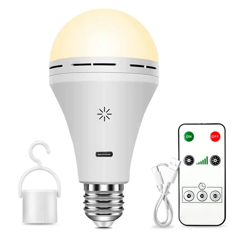 Bombillas LED regulables con control remoto táctil E27 Bombilla LED recargable por USB