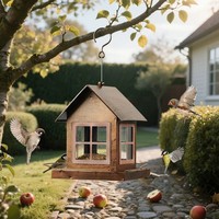 Mangeoire à oiseaux créative en métal Oniya, décoration de jardin extérieure, nichoir suspendu, cadeau pour les amoureux des oiseaux, cour arrière